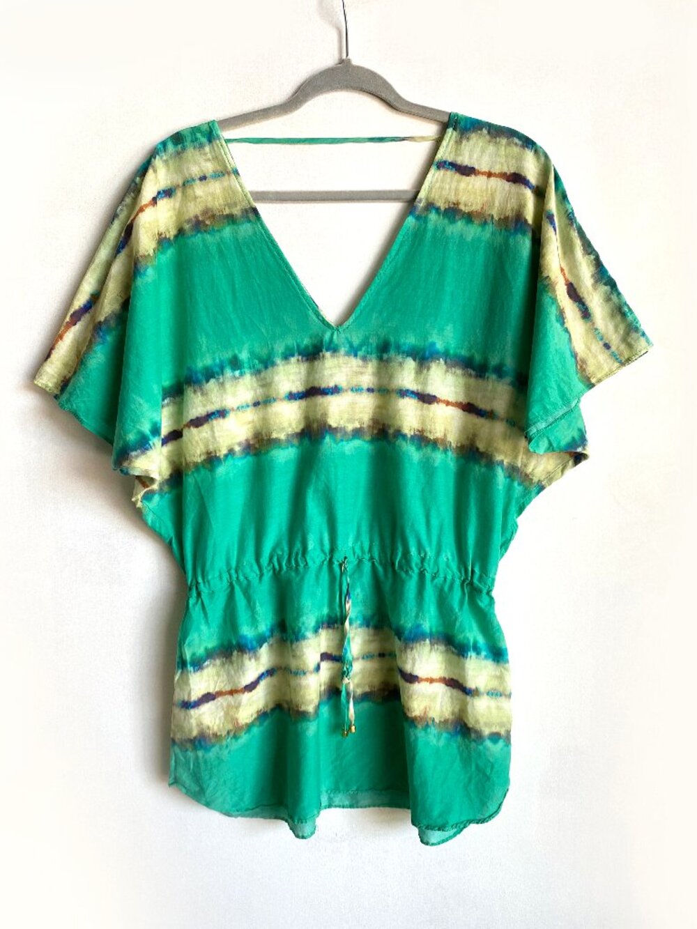 ViX Paula Hermanny Silk Cotton Blend Beach Cover Up Green Size M
